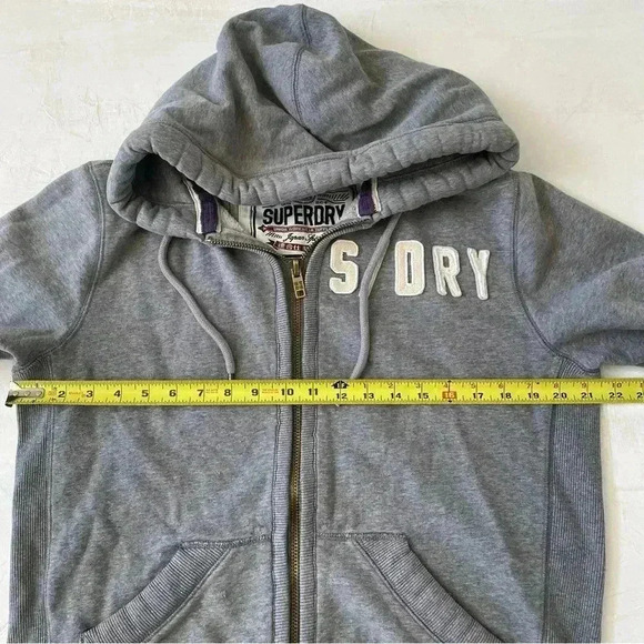 Superdry Classic Union Workwear Supplies Full Zip Y2K Hoodie Men Gray Size L - Picture 8 of 11